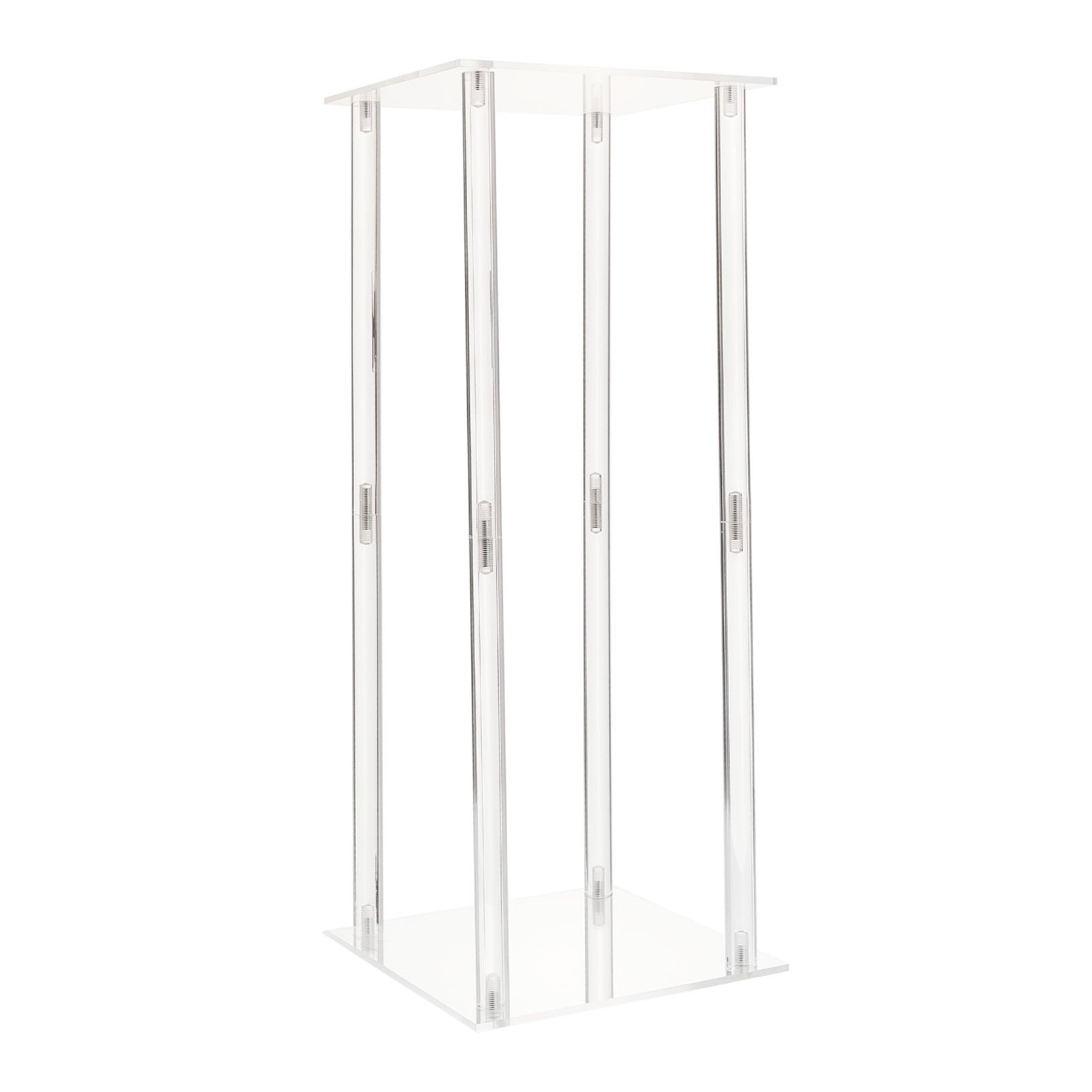 Stojak na kwiaty ślubne VEVOR 220x220x500 mm, 10 szt. Stołki na kwiaty z akrylową półką, cylindryczne, sześcienne stojaki na rośliny na wesela, imprezy, urodziny, do domu, jako dekoracja stołu.