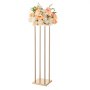 VEVOR Wedding Flower Stand, 10PCS 80cm Column Flower Stand, Floral Stands with Metal Laminate, Cylindrical Cubic Floral Display Rack for Wedding, Party, Birthday, Home, French Gold Centerpiece Stands