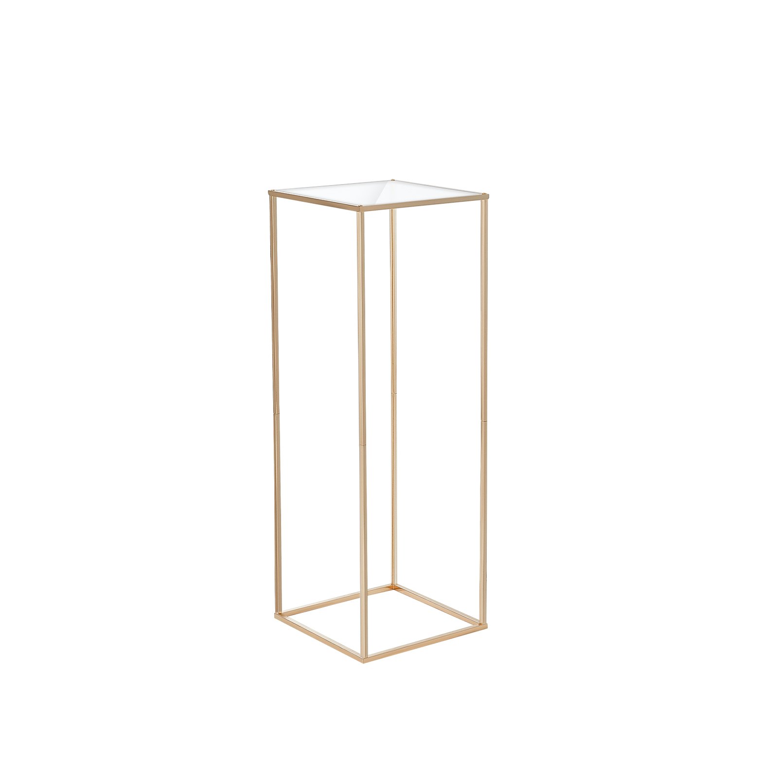 VEVOR Zestaw 10 kwadratowych stołków kwiatowych 28 x 28 x 80 cm Stojak na kwiaty, żelazny stolik boczny, nowoczesna kolumna kwiatowa, złoty galwanizowany stołek na rośliny, metalowy stojak do dekoracji barów, hoteli, kawiarni