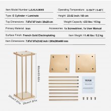 VEVOR Zestaw 4 kwadratowych stołków kwiatowych 20 x 20 x 60 cm Stojak na kwiaty Żelazny stolik Nowoczesna kolumna kwiatowa Złoty galwanizowany stołek na rośliny Stojak na rośliny Metalowy stojak do dekoracji barów Hotele Kawiarnie
