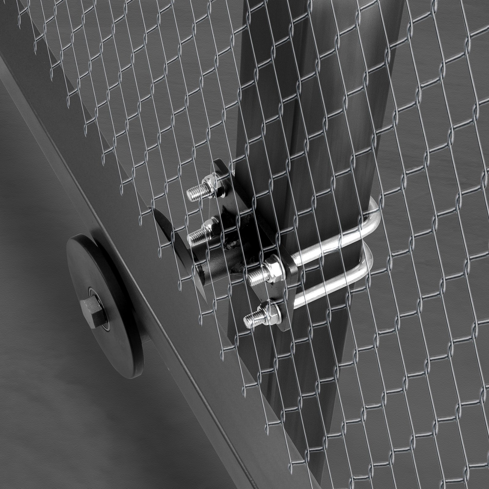 Zestaw do bram przesuwnych VEVOR 150x293,6 mm, zestaw osprzętu do bram rolowanych z rowkiem w kształcie litery H do bram przesuwnych wspornikowych i bram rolowanych, rolki do bram przesuwnych z 4 kołami jezdnymi, wytrzymała rolka ślizgowa, kolor czarny