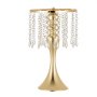 VEVOR 20 PCS Wedding Flower Vase, 33.5 cm Tall Flower Table Centerpieces, Crystal Banquet Vases Easy Installation, Electroplated Finish, Versatile Arrangement Stand for Party Events Home Decor, Gold