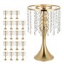 VEVOR 20 PCS Wedding Flower Vase, 33.5 cm Tall Flower Table Centerpieces, Crystal Banquet Vases Easy Installation, Electroplated Finish, Versatile Arrangement Stand for Party Events Home Decor, Gold
