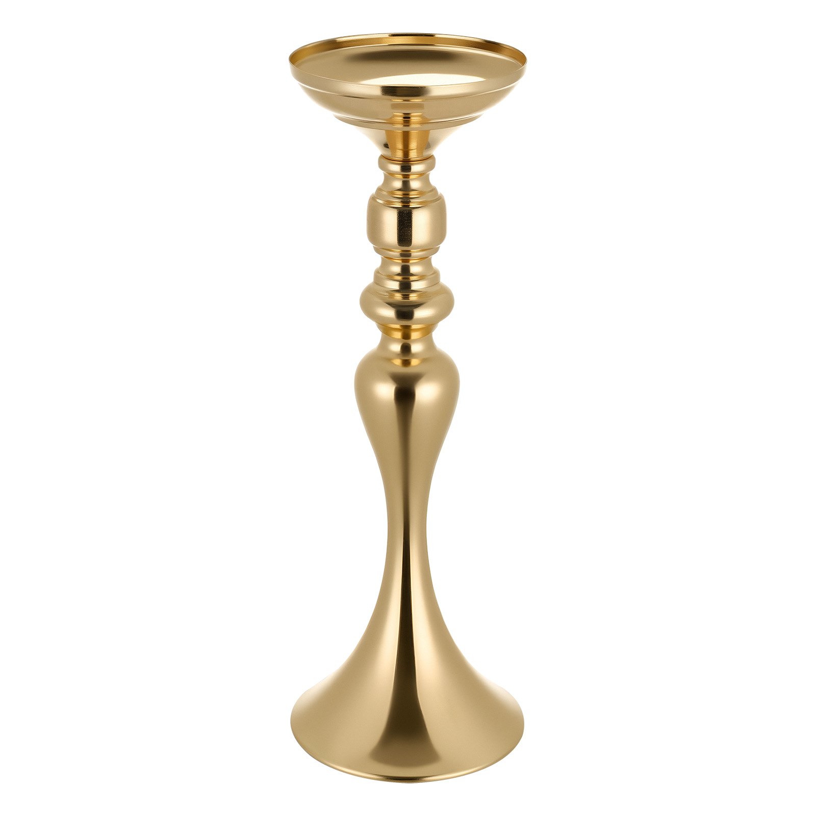 VEVOR 16 szt. Wazonów ślubnych, Wazonów na kwiaty na środek stołu, 38 cm wysokości, Metalowe wazony na środek stołu ze stojakami na kwiaty, Wazony stołowe na wesela, imprezy, rocznice, ceremonie, Złote