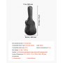 Torba gitarowa VEVOR na gitary akustyczne 41 cali z uchwytem do przenoszenia, czarna, plecak na gitarę z piankową wyściółką, zewnętrzną przegrodą na akcesoria i paskami na ramię, 1195 mm, wykonana ze skóry PU