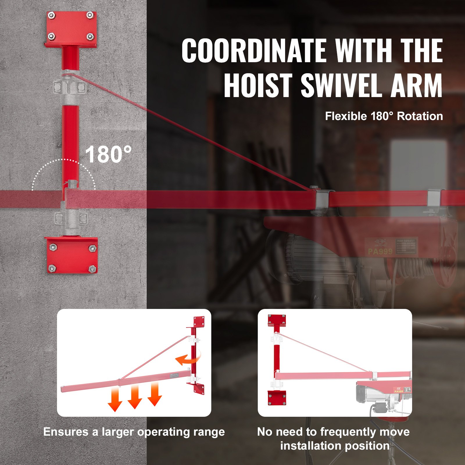 Pręt wsporczy podnośnika elektrycznego VEVOR, udźwig 1000 kg, wspornik podnośnika elektrycznego, rama podnośnika ze stali węglowej, słup podnośnika do montażu rusztowań, kolumna podnośnika do podnoszenia