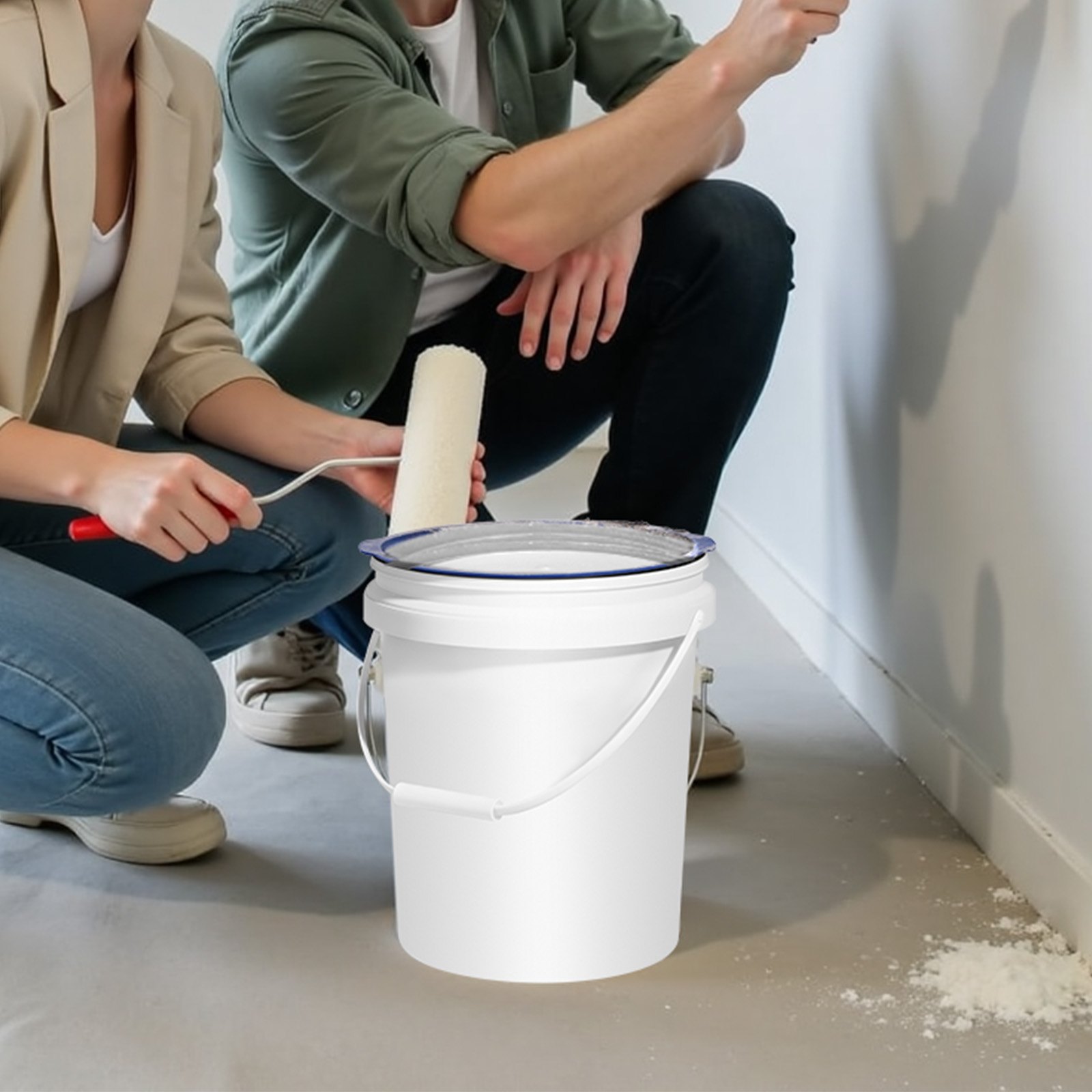 VEVOR 18,9 l silikonowy wkład do wiadra do mieszania betonu, wielokrotnego użytku, do mieszania zaprawy cienkowarstwowej, farby, betonu i żywicy epoksydowej, wkład do wiadra, bezpieczny dla żywności, 2 sztuki, niebiesko-żółty