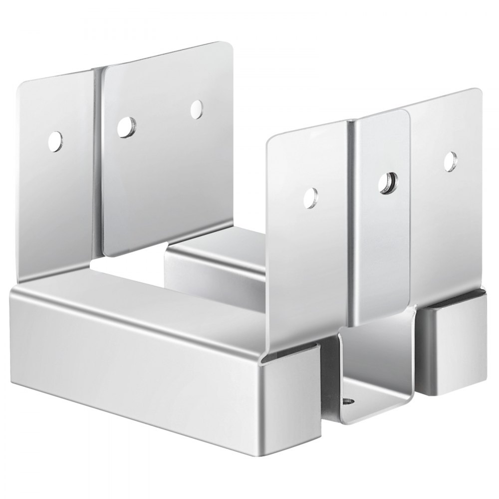 Kotwy do słupków VEVOR, 10 sztuk, wymiary wewnętrzne 89,6 x 90,5 mm do słupków 88,9 x 88,9 mm, kotwy do słupków betonowych, podstawy słupków ze stali węglowej z rozstawem 25,4 mm, do pergoli i tarasów betonowych