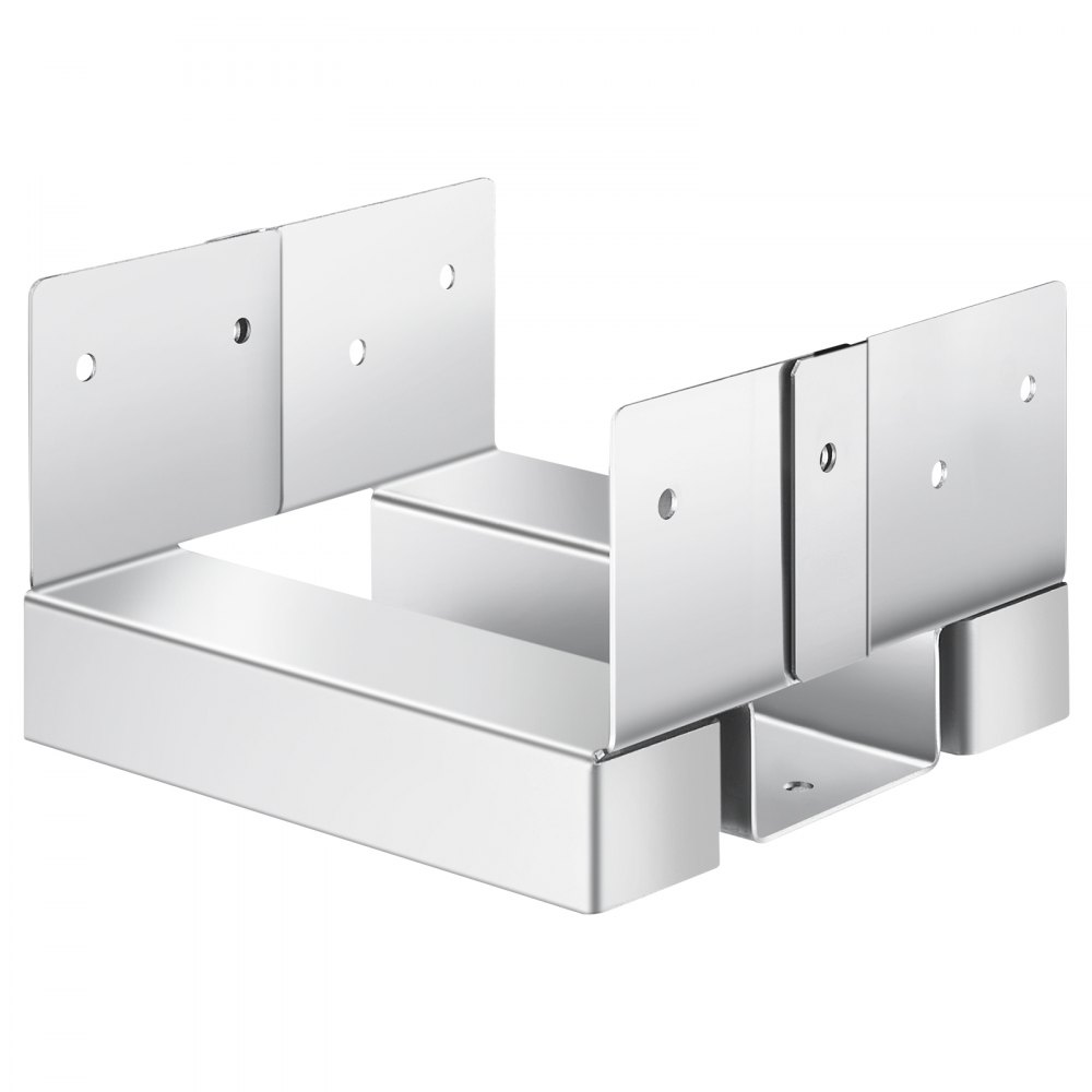 Kotwy do słupków VEVOR, 10 sztuk, wymiary wewnętrzne 139,5 x 141,5 mm do słupków betonowych 139,7 x 139,7/139,7 x 152,4 mm, kotwy do słupków betonowych ze stali węglowej z rozstawem 25,4 mm, do pergoli i tarasów betonowych