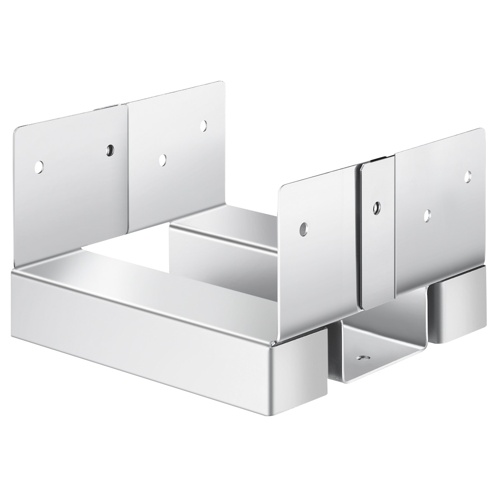 Kotwy do słupków VEVOR, 10 sztuk, wymiary wewnętrzne 139,5 x 141,5 mm do słupków betonowych 139,7 x 139,7/139,7 x 152,4 mm, kotwy do słupków betonowych ze stali węglowej z rozstawem 25,4 mm, do pergoli i tarasów betonowych