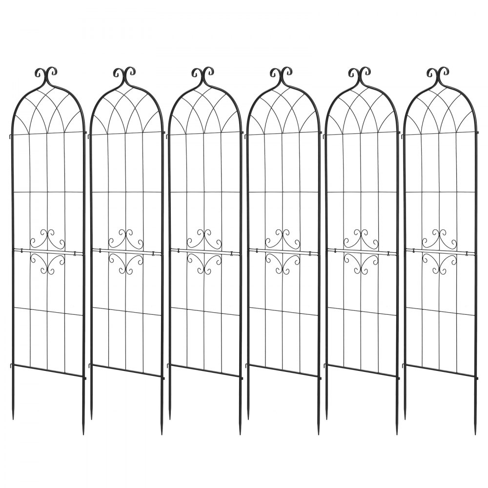 VEVOR Garden Trellis, 180 x 52.5 cm Rose Trellis, 6 Packs Garden Flower Rose Trellises with Powder-Coated Finish & Convenient Locking Design, Plant Support Trellises for Flowers, Vegetables, Roses