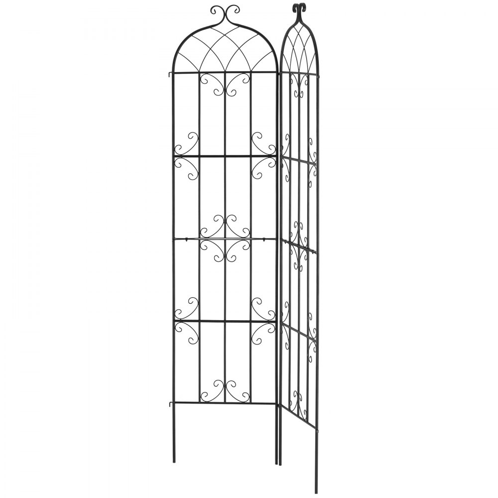 Kratka VEVOR, 221 x 50 cm, zestaw 2 szt. metalowych kratek nierdzewnych do kwiatów ogrodowych, kratka do róż, podpora do ogórków, pomoc do pnączy, kratka do roślin, dekoracyjna kratka do powojników na podwórka i trawniki