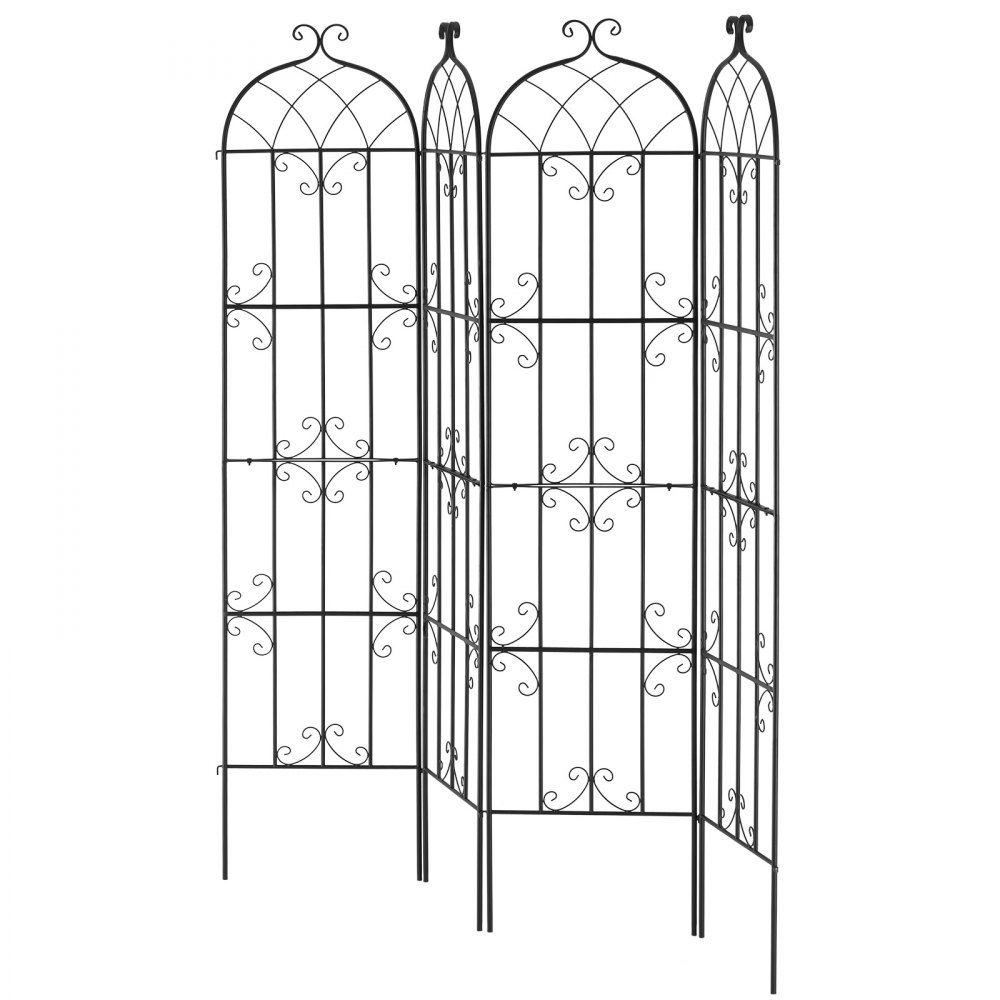 VEVOR Climbing Plant Support, 51x220 cm, Set of 4, Rustproof Metal Trellis for Garden Flowers, Climbing Rose Trellis, Climbing Frame, Cucumber Support, Decorative Clematis Trellis for Courtyards & Lawns