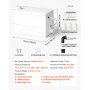 Stacja podnosząca VEVOR 350 W, wydajność 7200 l/h, wysokość podnoszenia 8 m, kolor biały, pompa ściekowa z 3 wlotami do odprowadzania ścieków w piwnicy, kuchni, zlewie, prysznicu, wannie i pralni