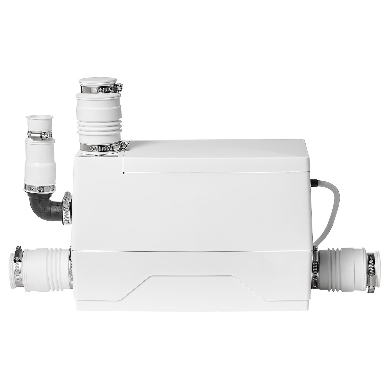 Stacja podnosząca VEVOR 800 W, wydajność 7200 l/h, wysokość podnoszenia 8 m, kolor biały, pompa ściekowa z 3 wlotami do odprowadzania ścieków w piwnicy, kuchni, zlewie, prysznicu, wannie i pralni