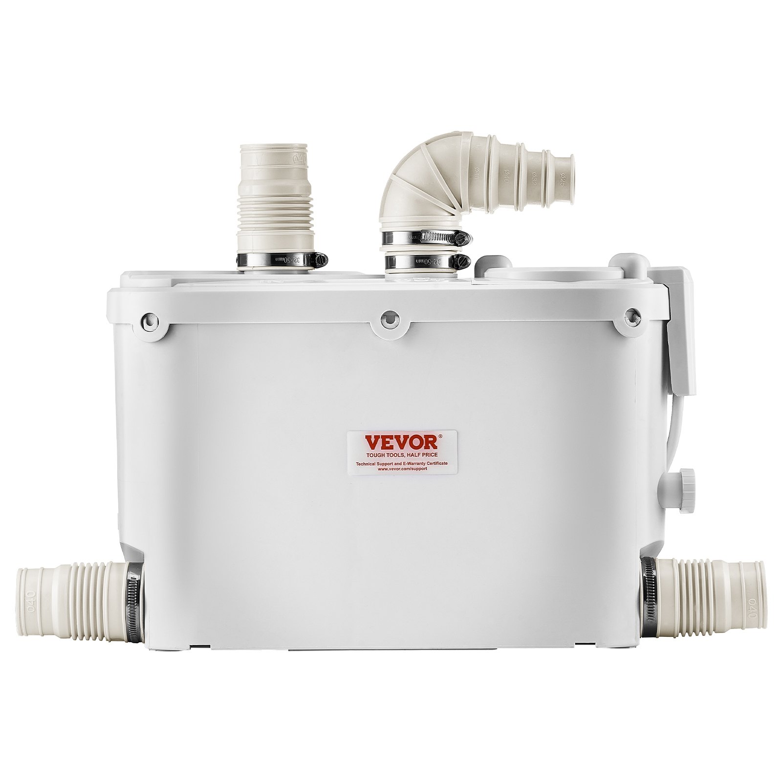VEVOR Pompa ściekowa, 500 W, przepływ 110 l/min, wysokość podnoszenia 8 m, pompa do brudnej wody z 4 wlotami wody, stacja pompowania ścieków do kuchni, piwnicy, prysznica, zlewu, pralni, wanny