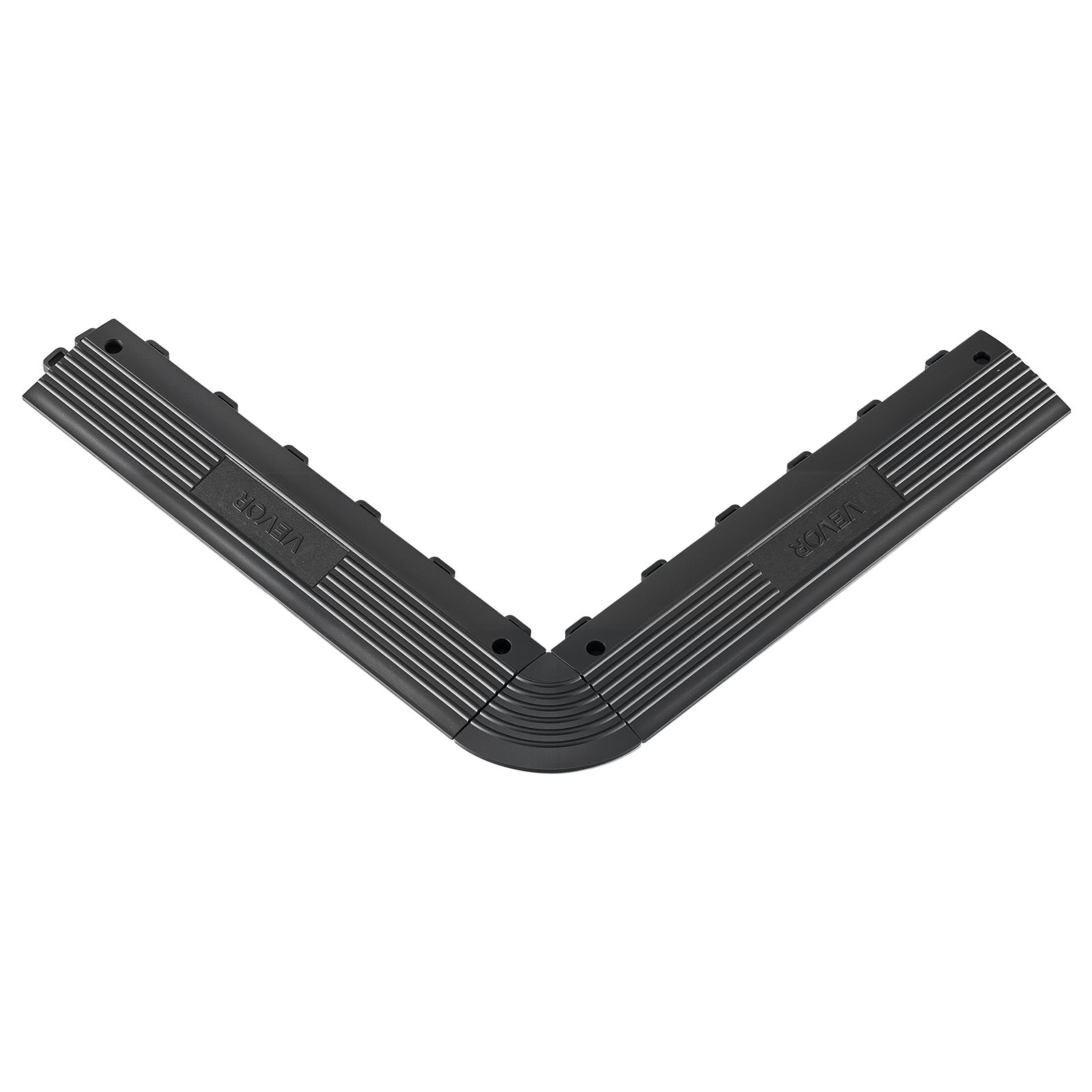 VEVOR 11 szt. Sekcja rampy do wykładziny podłogowej w garażu, rampa wjazdowa 31 x 6,9 cm do płytek typu click, rampa PP z 4 narożnikami do podłóg w garażu, warsztacie, płytek typu click, tylko do mat drenażowych VEVOR