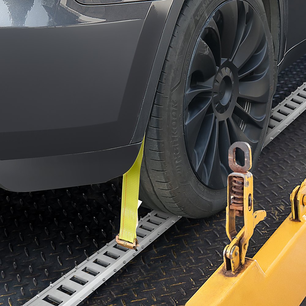 Zestaw szyn E-Track VEVOR, 24 elementy, 1524 mm, zestaw szyn E-Track, w tym 8 stalowych szyn, 8 kotew O-ring i 8 pasów mocujących z pierścieniem D, akcesoria zabezpieczające do motocykli i rowerów, nośność 907 kg