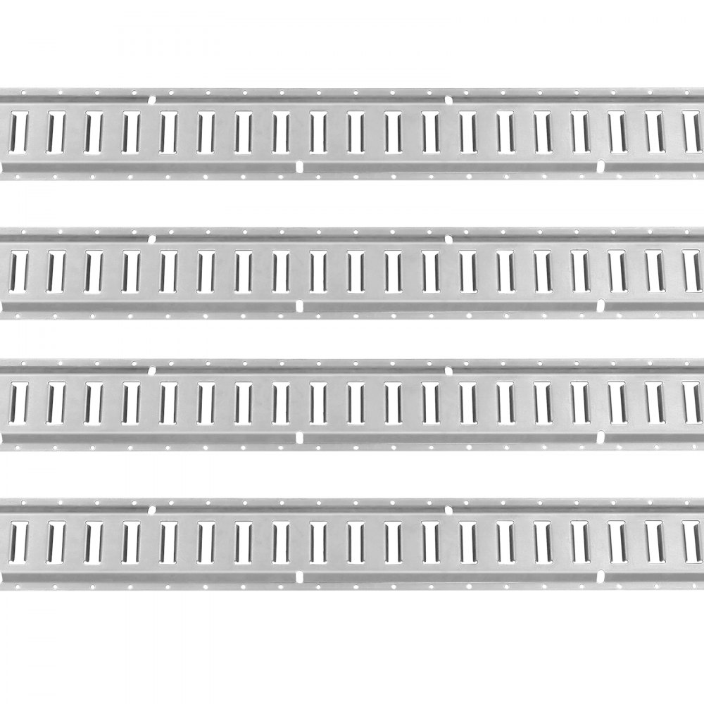 Zestaw szyn E-Track VEVOR, 24 elementy, 1524 mm, zestaw szyn E-Track, w tym 8 stalowych szyn, 8 kotew O-ring i 8 pasów mocujących z pierścieniem D, akcesoria zabezpieczające do motocykli i rowerów, nośność 907 kg