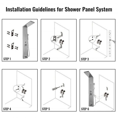 Panel prysznicowy Wieża kolumnowa z Body Jets Wodospad Łazienka Termostatyczna instrukcja
