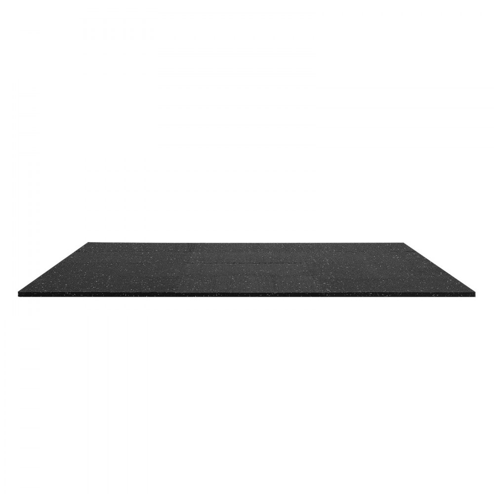VEVOR 12 x Puzzle Mat Mat ochronna na podłogę 61 x 61 x 2 cm, mata z pianki EVA o wysokiej gęstości, mata fitness z możliwością łączenia, mata gimnastyczna, mata sportowa, mata treningowa (czarna) z szarymi kropkami