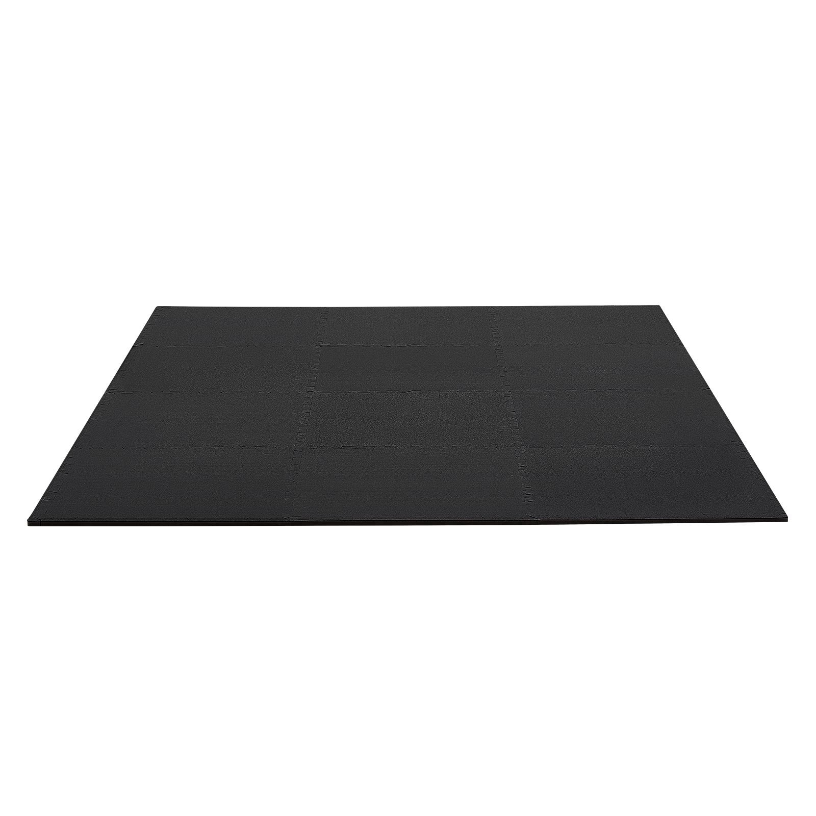 VEVOR 12 x Puzzle Mat Mat ochronna na podłogę 610 x 610 x 14 mm, mata z pianki EVA o wysokiej gęstości, mata fitness z możliwością łączenia, mata gimnastyczna, mata sportowa, mata treningowa, czarna mata do domowej siłowni