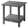 VEVOR Outdoor Side Table, 450W x 380D x 440H mm, Double Layer HDPE Outside End Table for Easy Maintenance, Withstand Harsh Weather, Fit for Patio, Pool, Beach, Porch, Indoor, Backyard, Grey