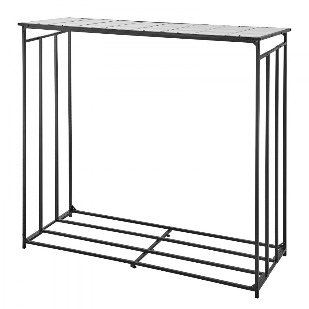 VEVOR Firewood Rack 1855 mm 3/8 Cord Heavy Duty Outdoor Wood Storage Holder, for Fireplace Patio Deck, 730 kg Load Capacity, Carbon Steel Frame Fire Log Stacker Stand, Metal Wood Pile Organizer, Black