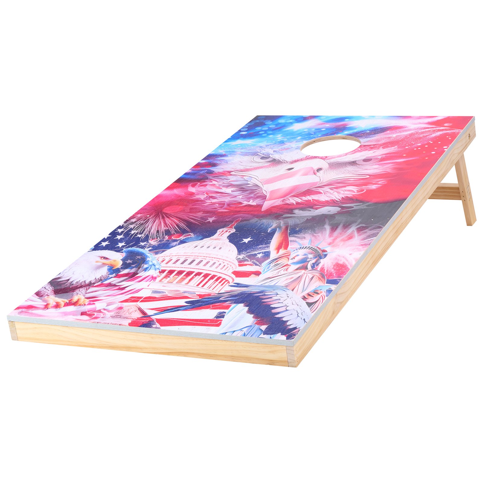 Zestaw do gry w cornhole VEVOR (1255 x 600 x 302 mm) Plansze do gry w cornhole, przenośna plansza do rzucania z litego drewna, gra w cornhole dla dorosłych, w zestawie 8 woreczków z fasolą i torba transportowa, do ogrodu i na podwórko