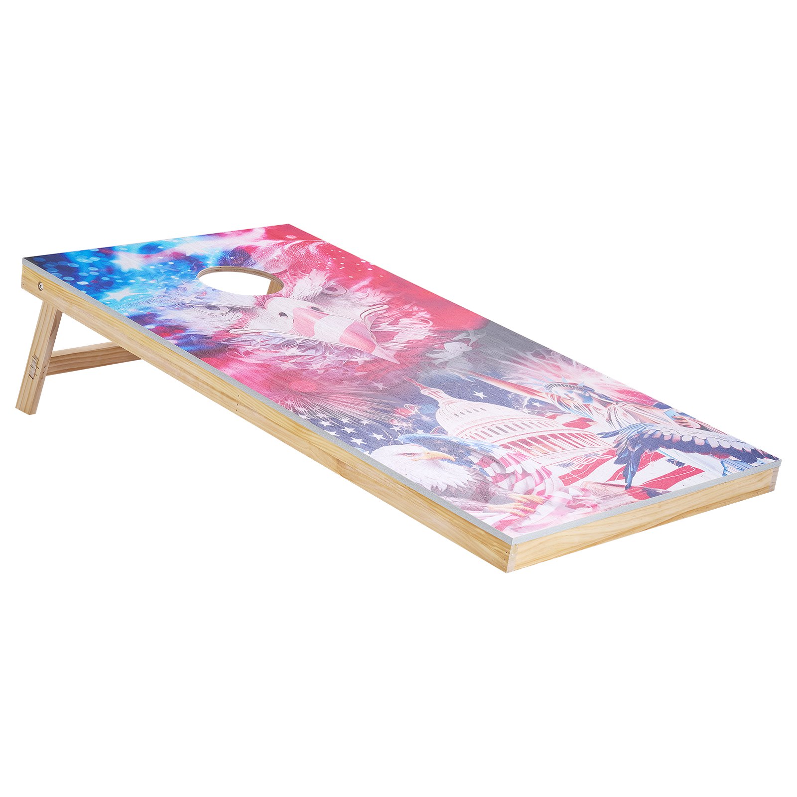 Zestaw do gry w cornhole VEVOR (1255 x 600 x 302 mm) Plansze do gry w cornhole, przenośna plansza do rzucania z litego drewna, gra w cornhole dla dorosłych, w zestawie 8 woreczków z fasolą i torba transportowa, do ogrodu i na podwórko