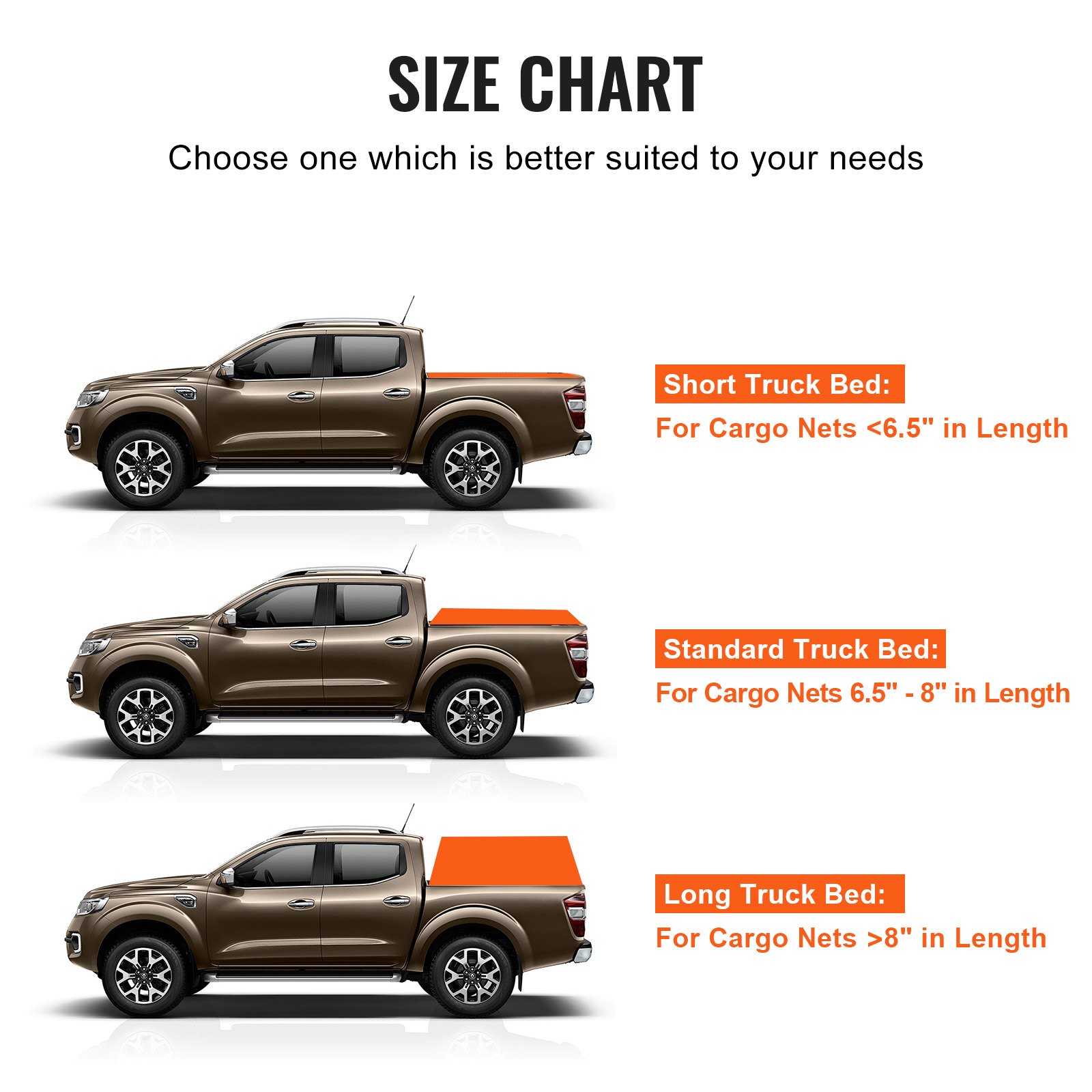 Siatka transportowa VEVOR, 183 x 145 cm, na skrzynię ładunkową samochodu ciężarowego, 4 regulowane paski z karabińczykami i haczykami w kształcie litery S, odporna na zużycie i warunki atmosferyczne siatka transportowa, odpowiednia do samochodów dostawczych, ciężarówek, jeepów, SUV-ów i łodzi