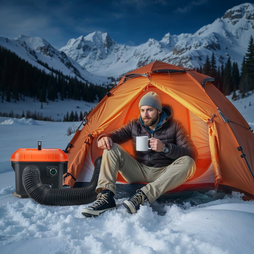 VEVOR Nagrzewnica powietrza na olej napędowy 8 kW DC 12 V/24 V Przenośna nagrzewnica postojowa (wszystko w jednym) z pilotem i ekranem LCD, niski poziom hałasu, zbiornik paliwa 4 l do samochodów ciężarowych i kamperów