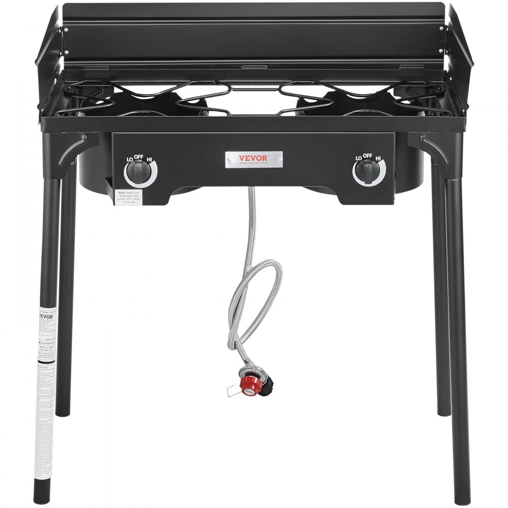 Zewnętrzna kuchenka kempingowa VEVOR, kuchenka gazowa na gaz płynny, 78 x 40 x 90 cm dwupalnikowa kuchenka kempingowa kuchenka stołkowa, 60 000 BTU kuchenka gazowa z palnikiem wok house party camping kempingowa kuchenka gazowa z wężem gazowym