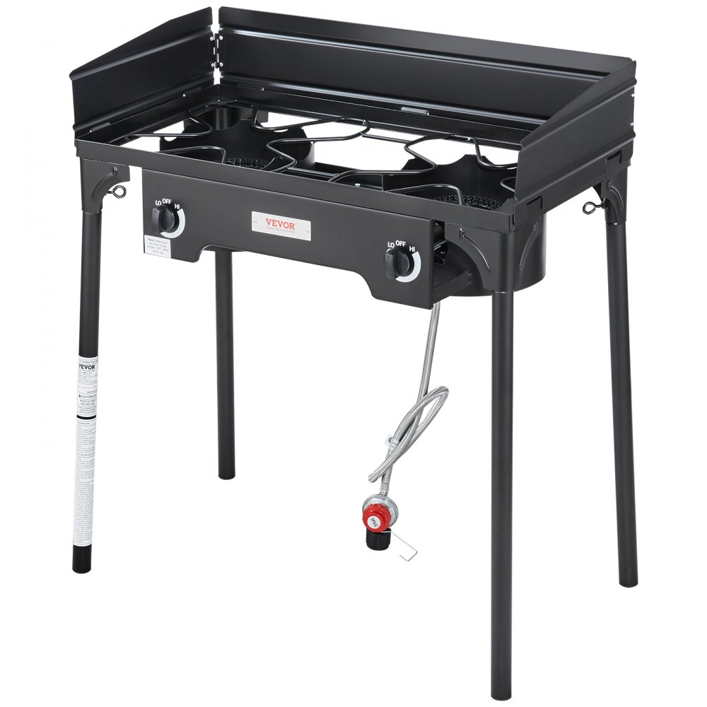 Zewnętrzna kuchenka kempingowa VEVOR, kuchenka gazowa na gaz płynny, 78 x 40 x 90 cm dwupalnikowa kuchenka kempingowa kuchenka stołkowa, 60 000 BTU kuchenka gazowa z palnikiem wok house party camping kempingowa kuchenka gazowa z wężem gazowym