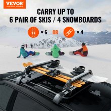 Bagażnik dachowy na narty i snowboard VEVOR 80cm Uniwersalny bagażnik na narty na dach samochodu