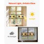 Panel witrażowy VEVOR (813 x 250 mm) wiszący witraż z łańcuszkiem, witraż w stylu Tiffany do zawieszenia, tradycyjny prostokątny, zabytkowy, rękodzielniczy wystrój okienny do kuchni i kościoła