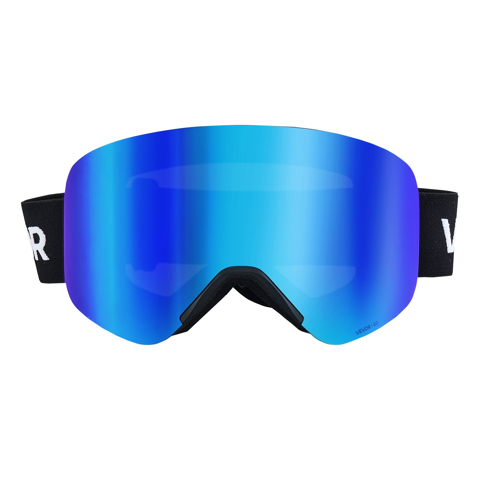 Gogle narciarskie VEVOR bezramkowe, magnetyczne soczewki cylindryczne z ciemnoniebieską powłoką Revo, gogle motocrossowe, gogle motocyklowe, gogle ochronne, odpowiednie do jazdy na nartach, snowboardzie i kolarstwie