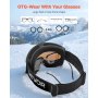 Gogle narciarskie VEVOR, cylindryczne soczewki z powłoką Ice Blue Revo, gogle motocrossowe OTG z powłoką przeciwmgielną, ramka z TPU i struktura wentylacyjna, gogle motocyklowe do jazdy na nartach, snowboardzie i kolarstwie