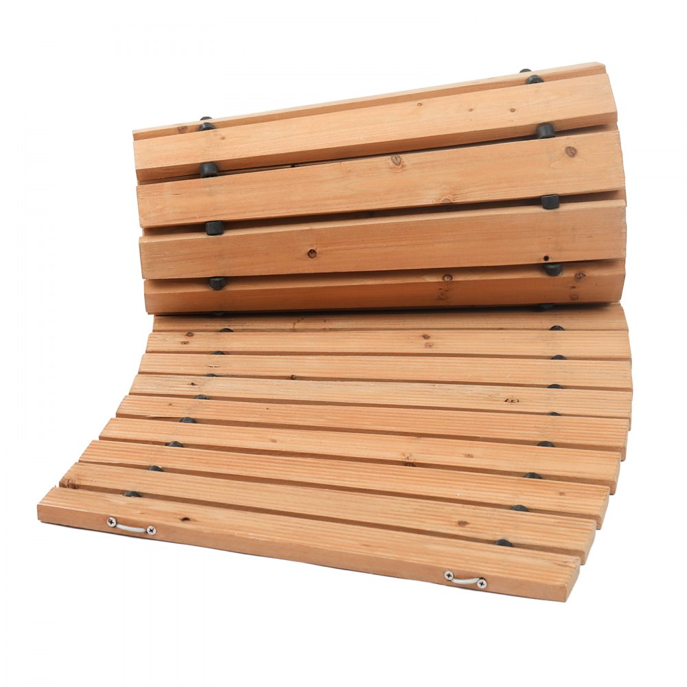 VEVOR Rozkładana ścieżka ogrodowa 218x43 cm, Rozkładana ścieżka drewniana, Ścieżka z drewna cedrowego z liną stalową, Schody drewniane, Schody ogrodowe, Dekoracyjne kamienie do kładki plażowej, ogrodu, patio