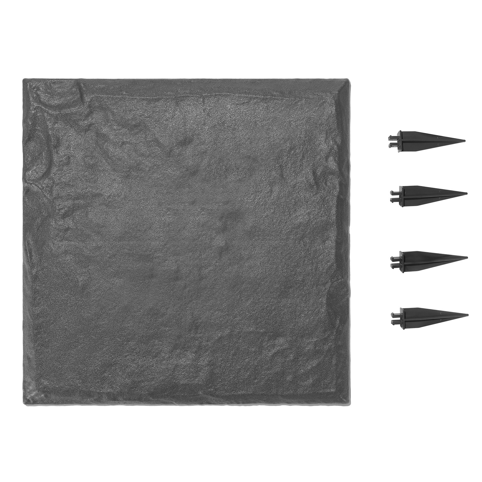 VEVOR Kamienie ogrodowe, 16 sztuk, 395 x 395 mm, dekoracyjna płyta chodnikowa z palikami, plastikowa kostka brukowa do ścieżek, wygląd kamienia do trawnika, patio, kolor szary