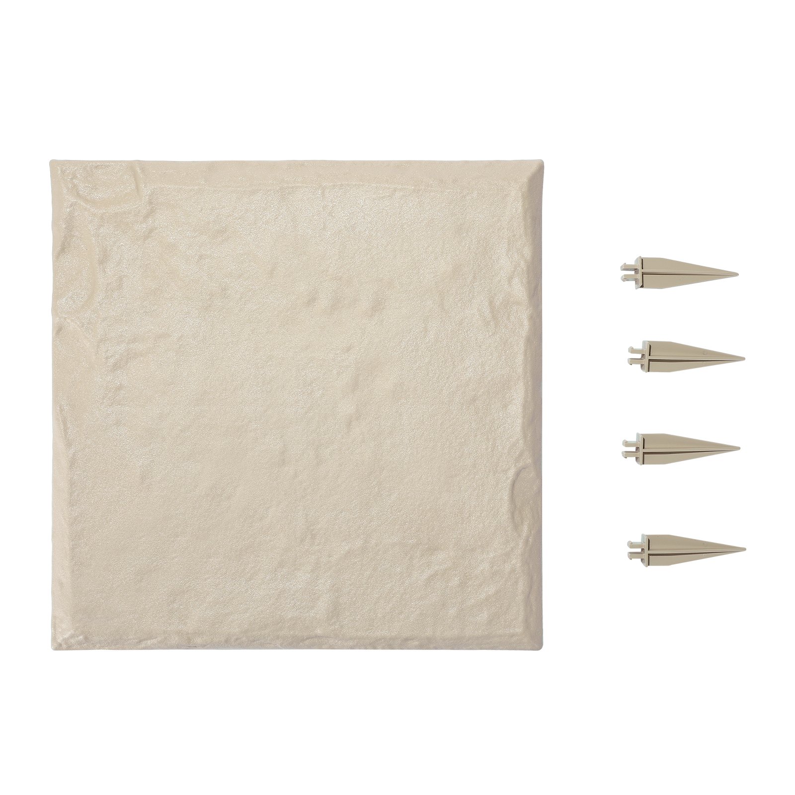 VEVOR Kamienie ogrodowe, 4 sztuki, 395 x 395 mm, dekoracyjna płyta chodnikowa z palikami, plastikowa kostka brukowa do ścieżek, wygląd kamienia do trawnika, patio, beżowa