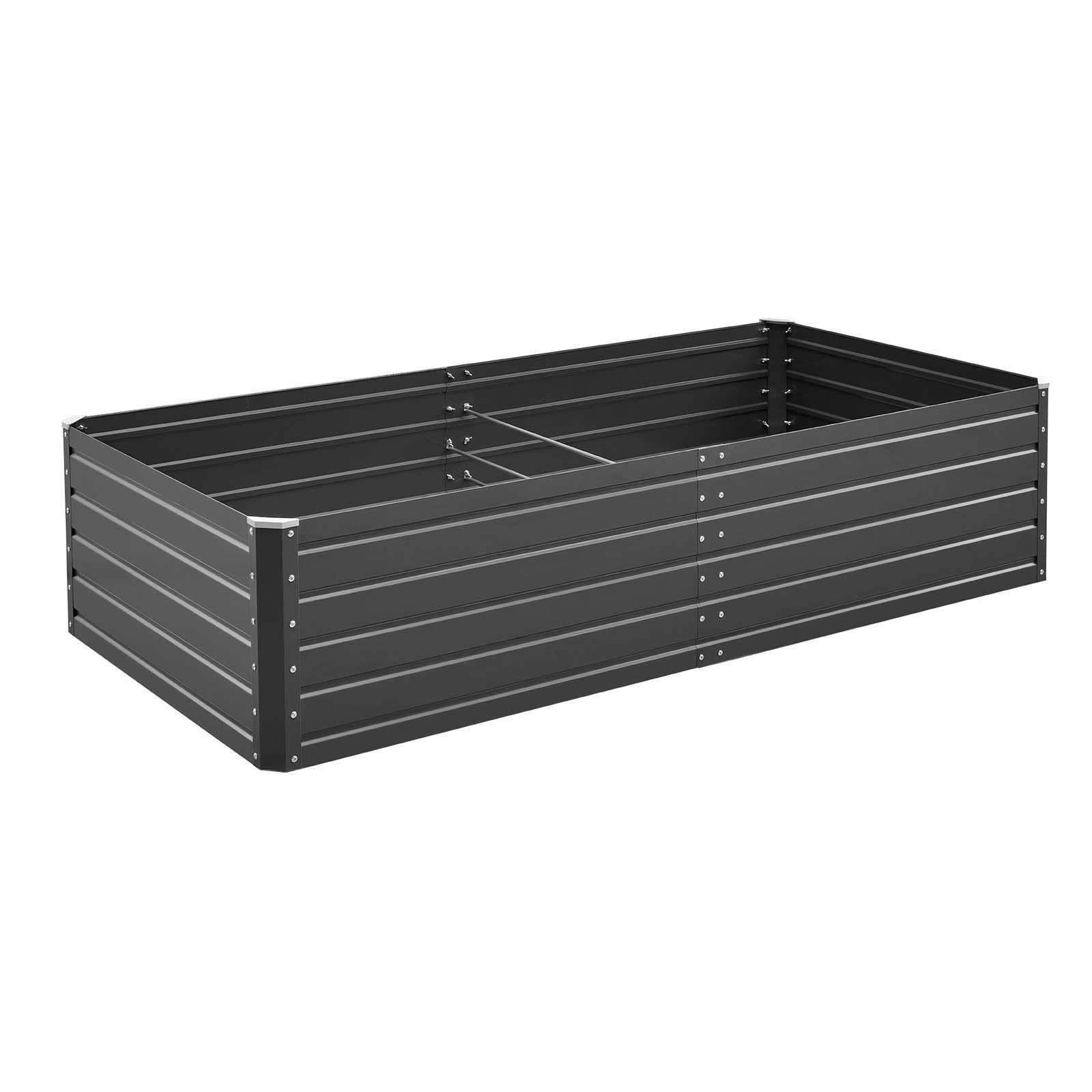 VEVOR Podwyższona grządka ogrodowa, metalowa, 2032x1016x470 mm, grządka do sadzenia, grządka warzywna, skrzynia na rośliny z otwartym dnem i zaokrąglonymi krawędziami, duża grządka kwiatowa, grządka ziołowa do warzyw, kwiatów, ziół i sukulentów
