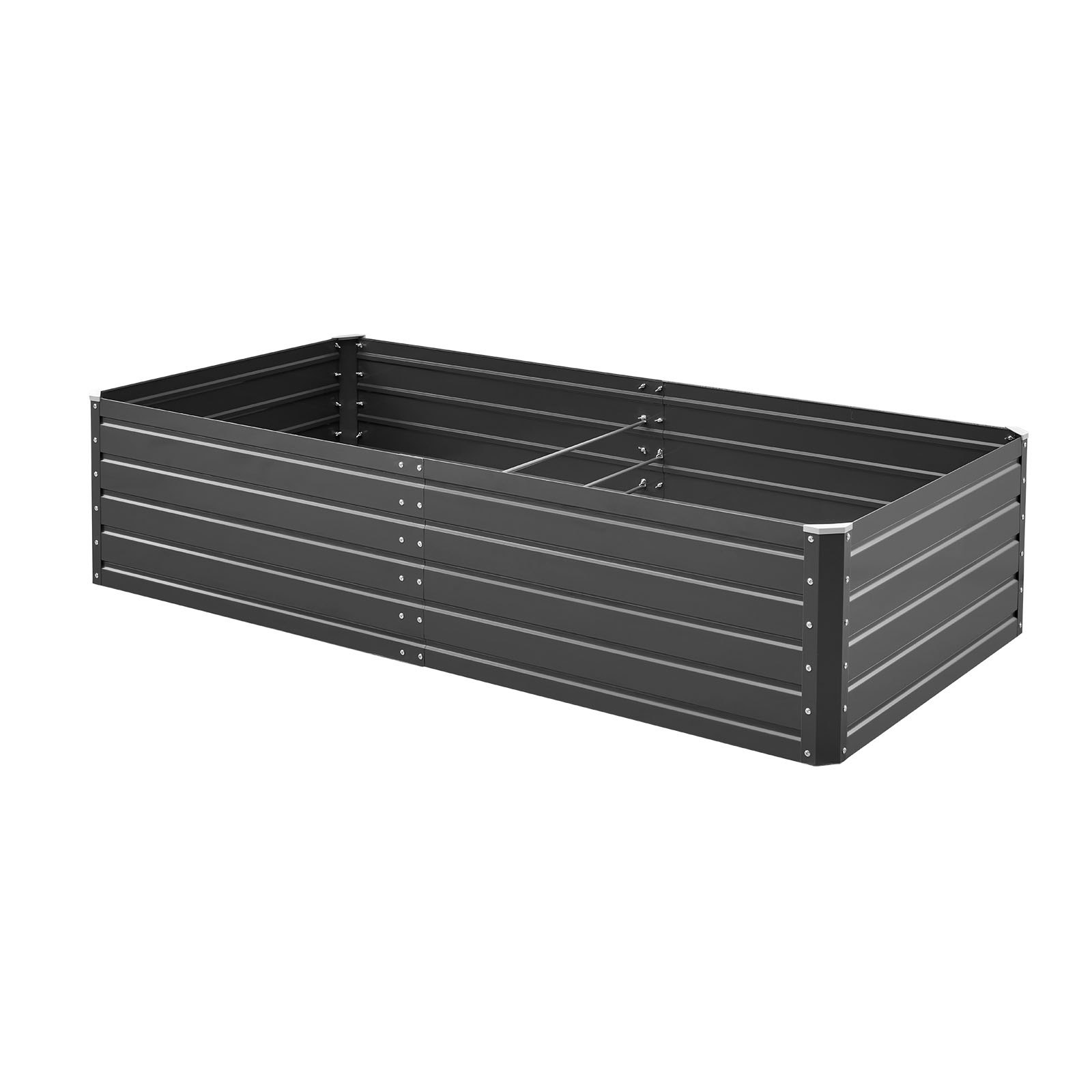 VEVOR Podwyższona grządka ogrodowa, metalowa, 2032x1016x470 mm, grządka do sadzenia, grządka warzywna, skrzynia na rośliny z otwartym dnem i zaokrąglonymi krawędziami, duża grządka kwiatowa, grządka ziołowa do warzyw, kwiatów, ziół i sukulentów