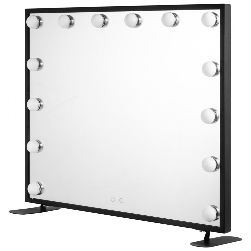 Czarne lustro do makijażu z oświetleniem LED 12V do montażu na ścianie 14 żarówek sypialnia