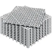 Płytki blokujące VEVOR 12 szt. Płytki podłogowe Drenaż Płytki podłogowe, płytki podłogowe 30x30 cm Zewnętrzne kwadratowe płytki podłogowe Patio Płytki podłogowe PCV Łazienka, basen, toaleta, szary