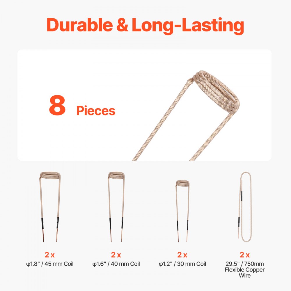 Zestaw nagrzewnicy indukcyjnej VEVOR, nagrzewnica indukcyjna 1 kW, nagrzewnica indukcyjna do śrub z 8 cewkami indukcyjnymi, narzędzie do usuwania śrub i nakrętek z nagrzewnicy indukcyjnej