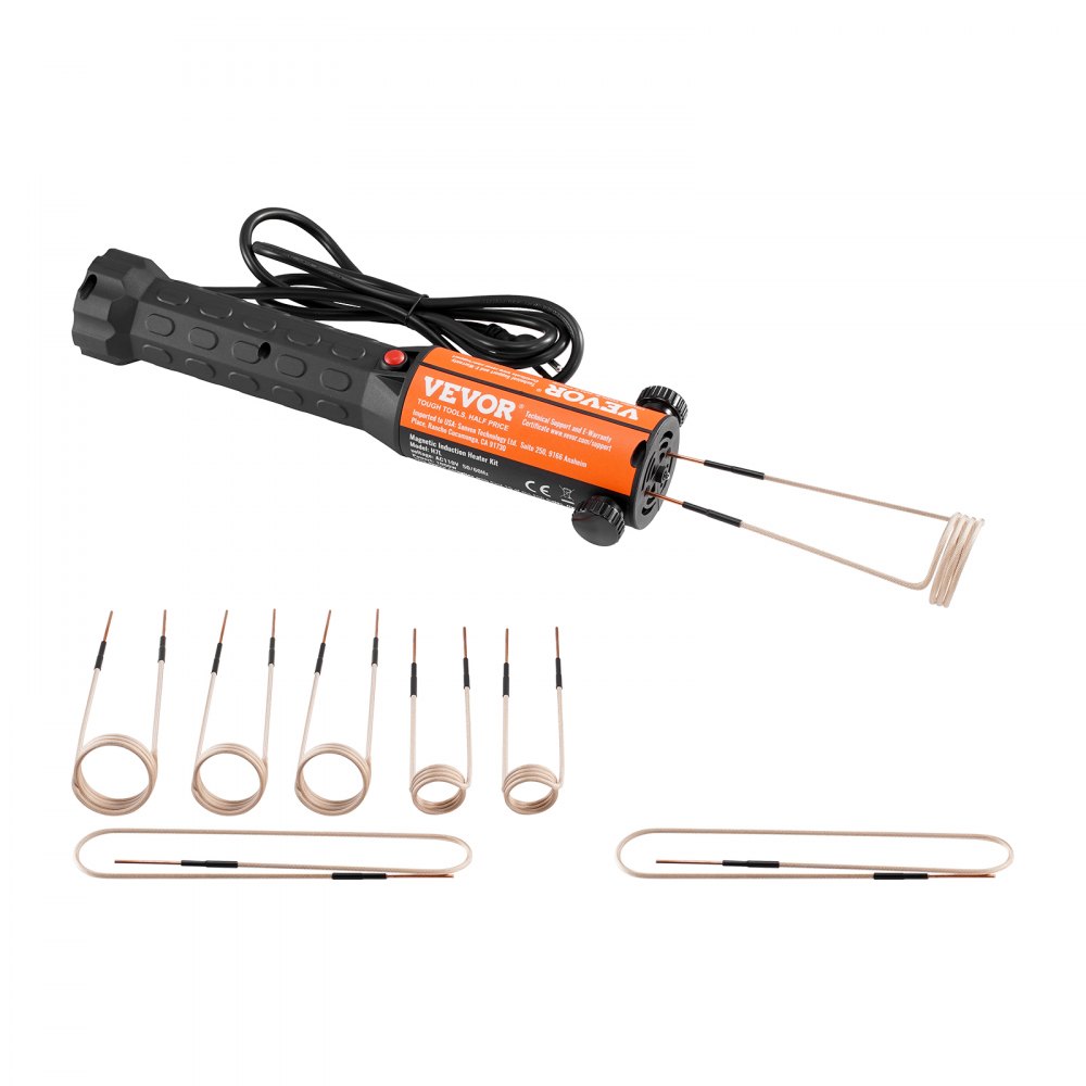 Zestaw nagrzewnicy indukcyjnej VEVOR, nagrzewnica indukcyjna 1 kW, nagrzewnica indukcyjna do śrub z 8 cewkami indukcyjnymi, narzędzie do usuwania śrub i nakrętek z nagrzewnicy indukcyjnej