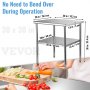 VEVOR Commercial Stainless Steel Table 76.2 x 76.2 x 91.4 cm, Stainless Steel Two-Tier Work Table Disassembly Table Catering 226 kg + 136 kg Load Capacity, Commercial Kitchen Table, Preparation Table Kitchen Furniture