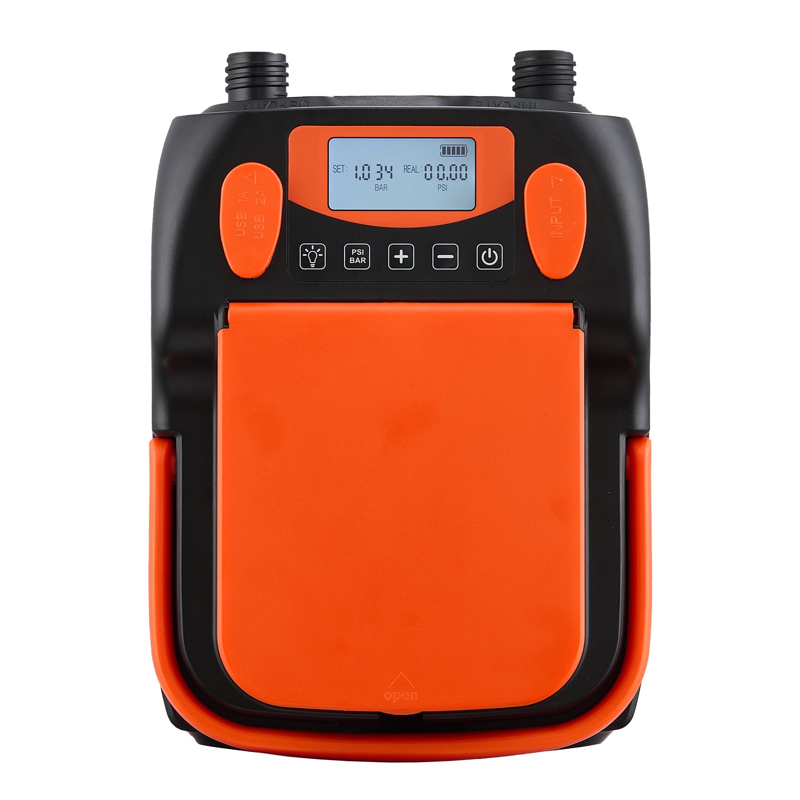 Pompa do deski SUP VEVOR (20 PSI) z wyjściem USB, dwustopniowa elektryczna pompka powietrza do deski SUP z automatycznym wyłączaniem i światłem LED, pompowanie i spuszczanie powietrza 12 V DC, idealna do pontonów i materacy