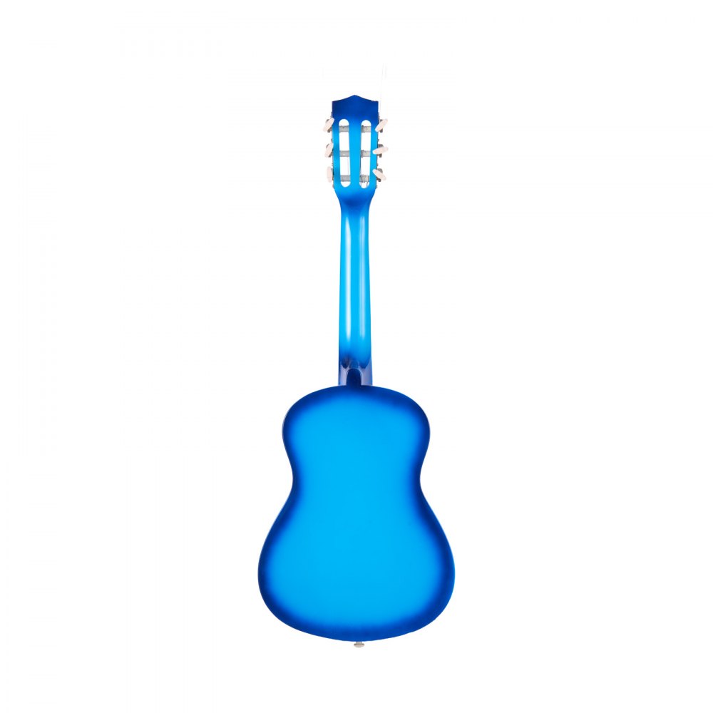 VEVOR Gitara koncertowa, 780 mm, drewniany zestaw startowy do gitary klasycznej dla początkujących, ze strunami nylonowymi, pokrowcem, paskiem, tunerem, dodatkowymi strunami, kostkami, kapodastrem, drewno lipowe, dla początkujących, kolor niebieski